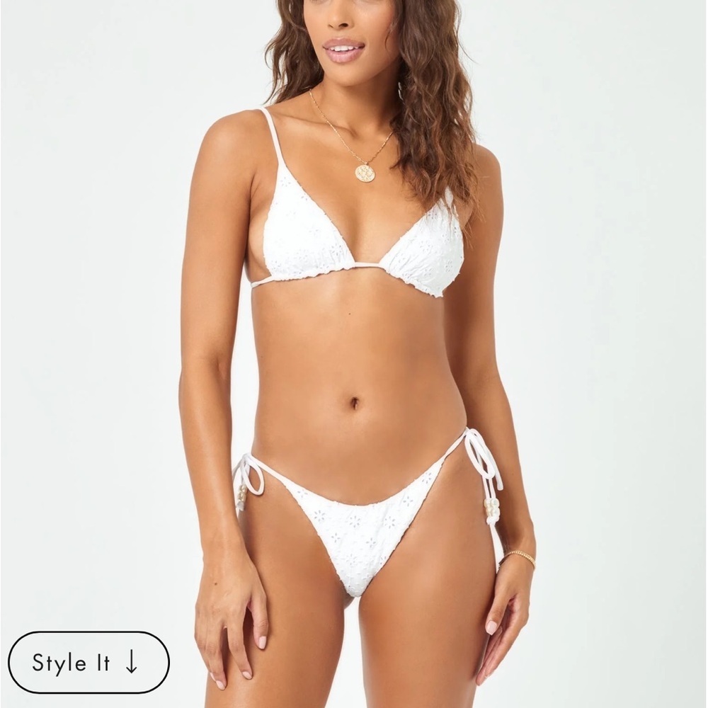White eyelet lspace bathing suit like new
